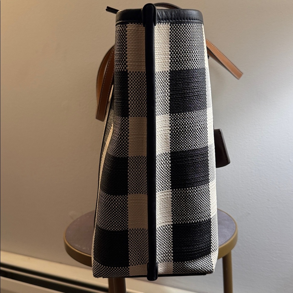Tory Burch Perry Gingham Triple-Compartment Tote - Picture 4 of 9